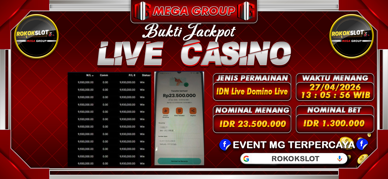 Bukti JP situs Rokokslot hari Senin, 27 April 2026