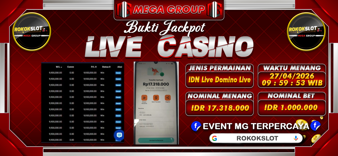 Bukti JP situs Rokokslot hari Senin, 27 April 2026