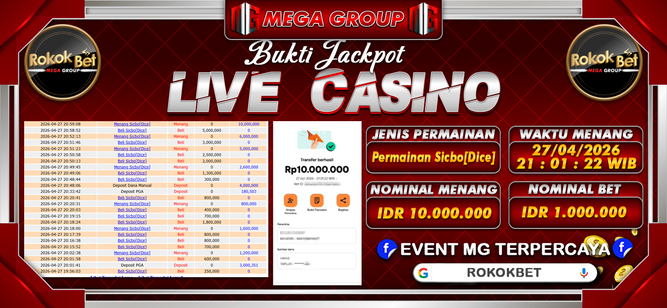 Bukti JP situs Rokokbet hari Selasa, 28 April 2026